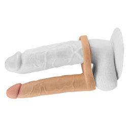 LoveToy Double gode Cockring - 14 x 2.8 cm Flesh
